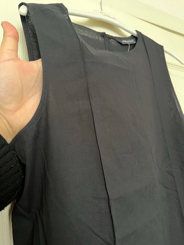 Siyah Uzun Kolsuz Kadın Elbise - Görsel 4