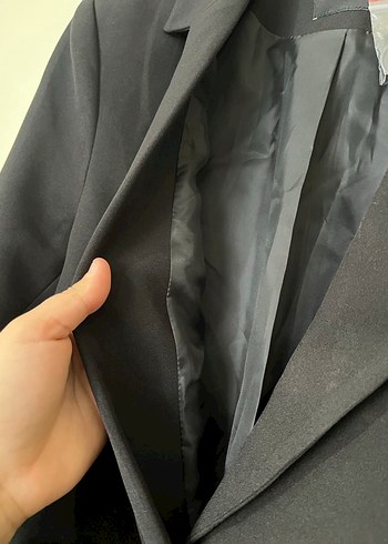 Düğmeli Siyah Kadın Blazer Ceket - Görsel 3