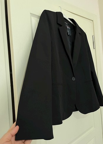 Düğmeli Siyah Kadın Blazer Ceket - Görsel 2