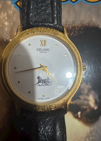 Klasik Celine Paris Altın Erkek Saat