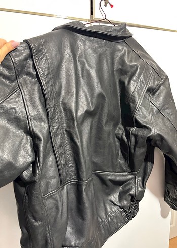 ACİL SATILIK Siyah Gerçek Deri Biker Ceket - Görsel 9