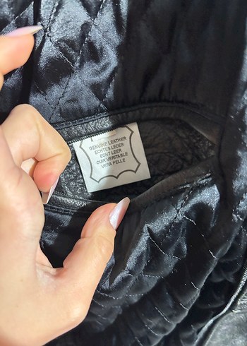 ACİL SATILIK Siyah Gerçek Deri Biker Ceket - Görsel 6