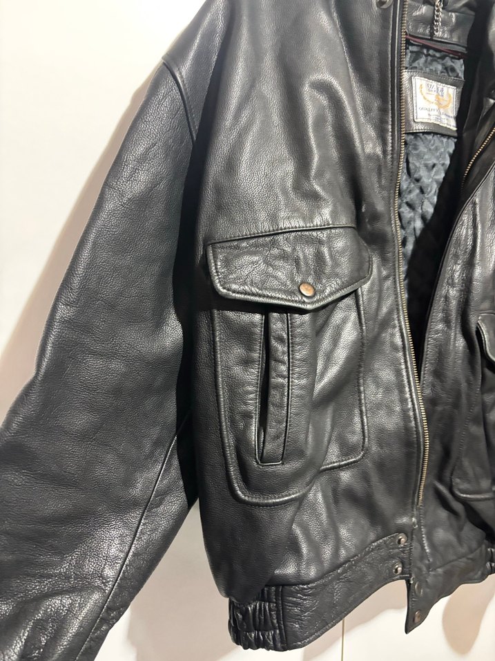 ACİL SATILIK Siyah Gerçek Deri Biker Ceket - Görsel 2