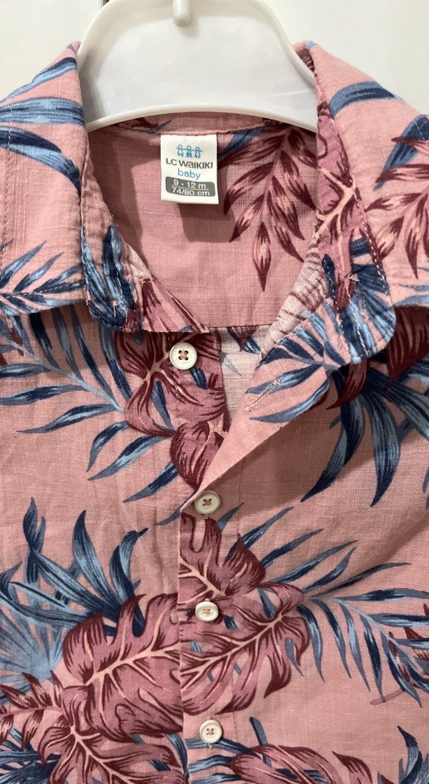 Erkek Çocuk Kısa Kollu Düğmeli Gömlek şort takım - Görsel 3