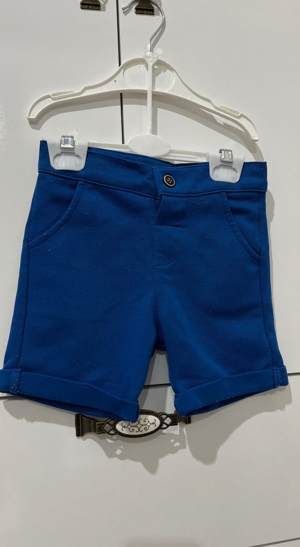 Mavi Erkek Çocuk Kemerli Şort beli ayarlanabilir - Görsel 2