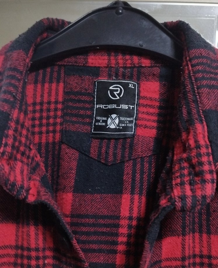 Kadın Kırmızı Ekose Düğmeli Uzun Kollu Gömlek - Görsel 2