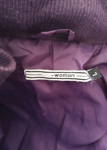 Mor Kapüşonlu Kadın Kışlık Mont - Görsel 3