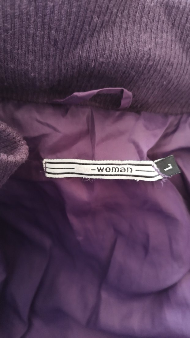 Mor Kapüşonlu Kadın Kışlık Mont - Görsel 3