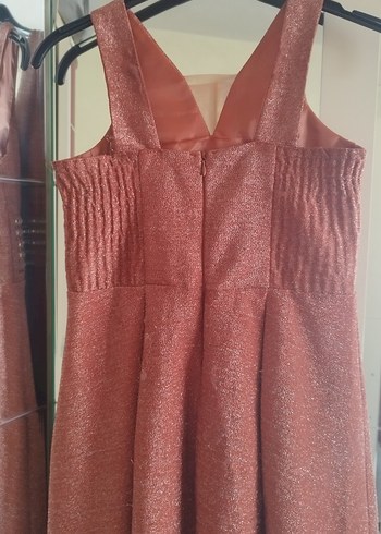 Bordo Straplez Pilili Midi Abiye Elbise - Görsel 3