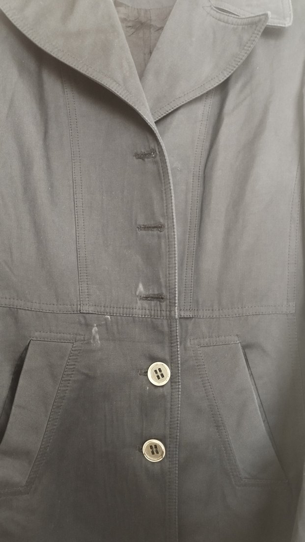 Düğmeli Siyah Midi Kadın Kaban - Görsel 2