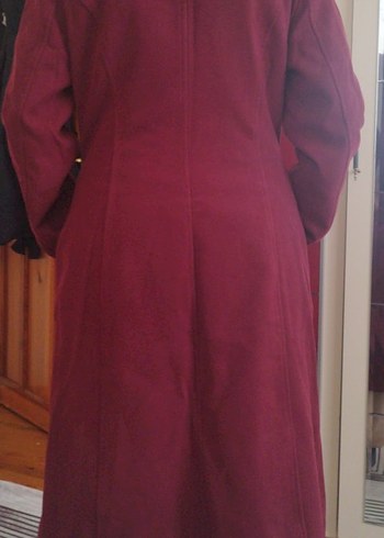 Bordo Örgü Detaylı Kaban - Görsel 3