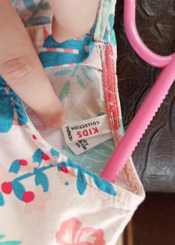 8 Yaş Beden Kız Çocuk Pembe Bohem Desenli Elbise