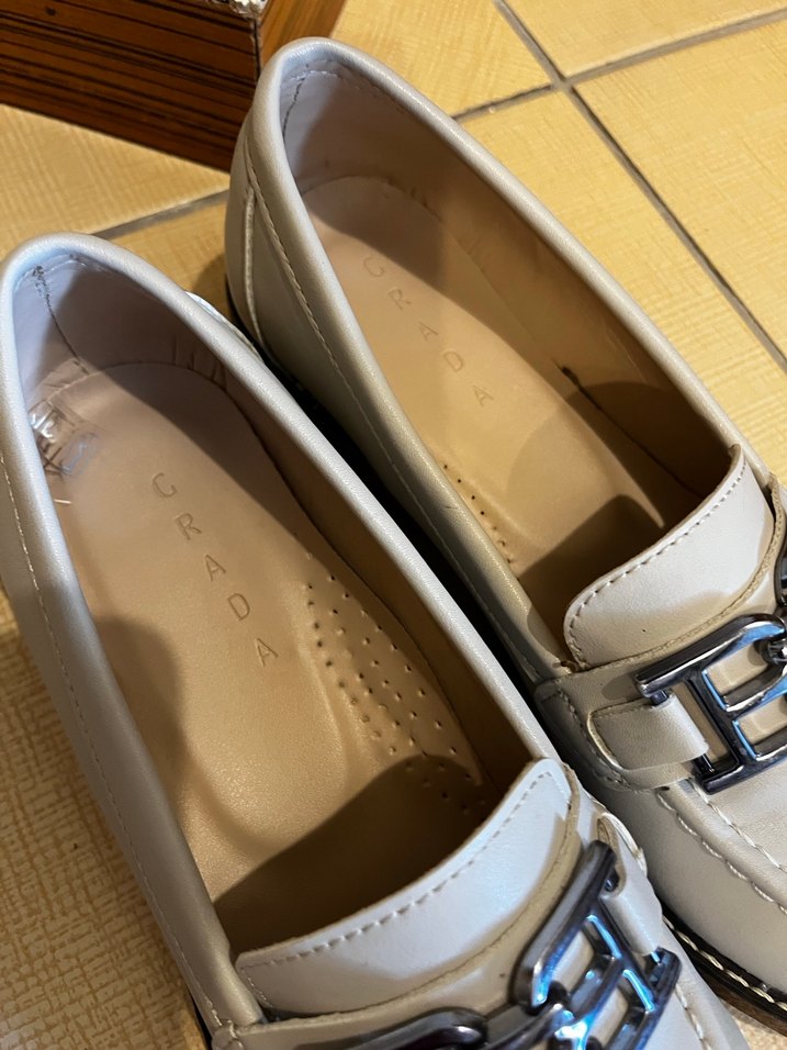 Tokalı Beyaz Kadın Deri Loafer - Görsel 5