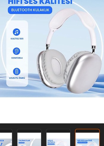 Gamon Beyaz Ayarlanabilir Kulaklık - Görsel 4