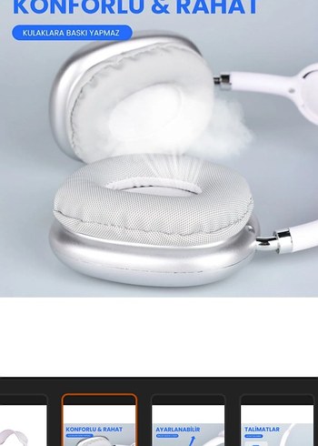 Gamon Beyaz Ayarlanabilir Kulaklık - Görsel 2