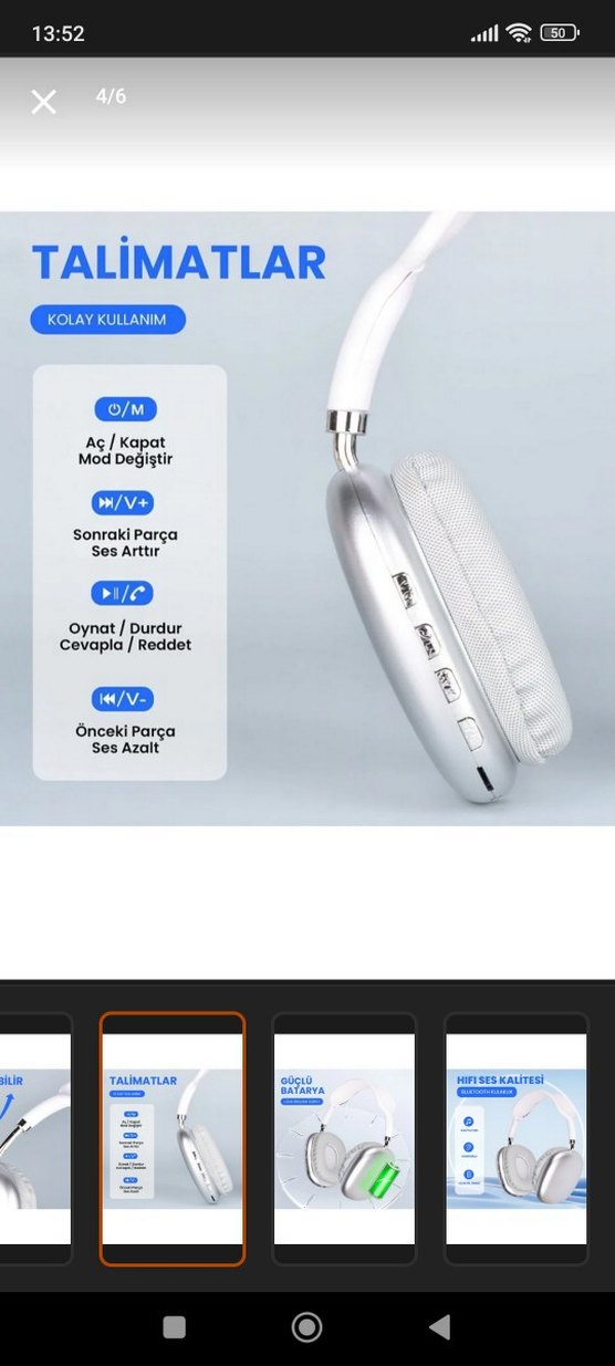 Gamon Beyaz Ayarlanabilir Kulaklık - Görsel 3