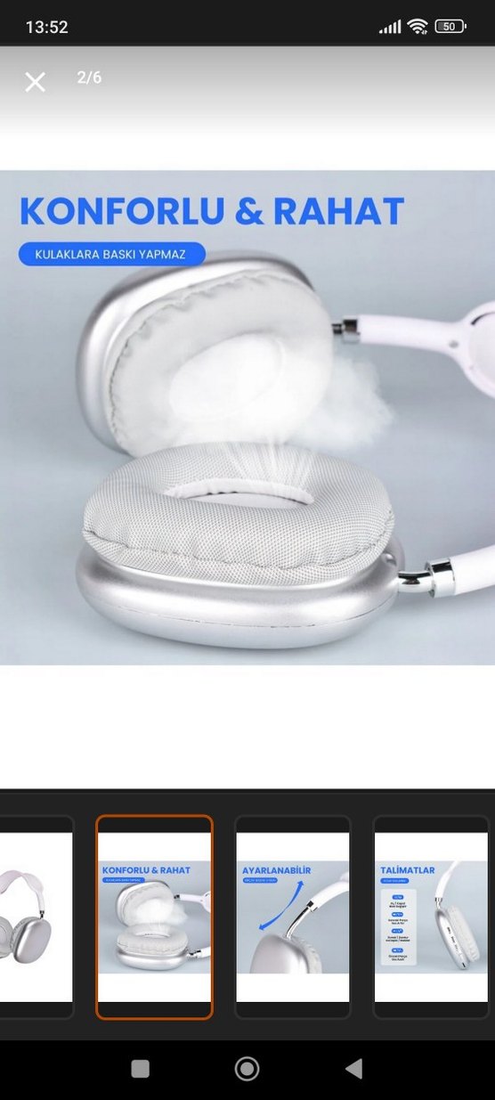 Gamon Beyaz Ayarlanabilir Kulaklık - Görsel 2