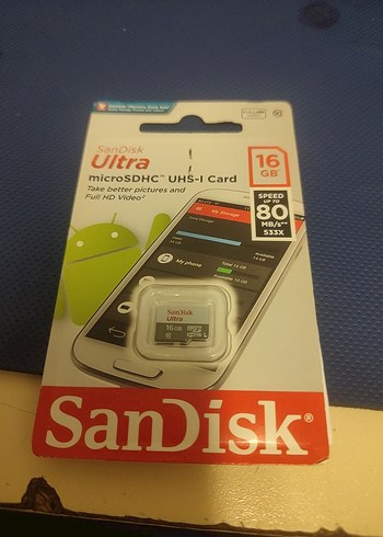 SanDisk Ultra 16GB Gri microSDHC Hafıza Kartı