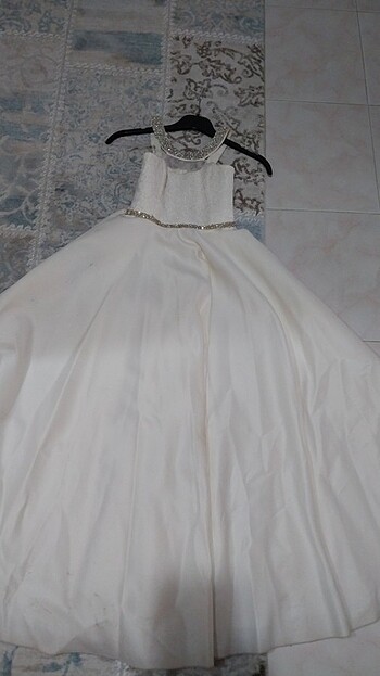 10 Yaş Beden beyaz Renk Abiye elbise 