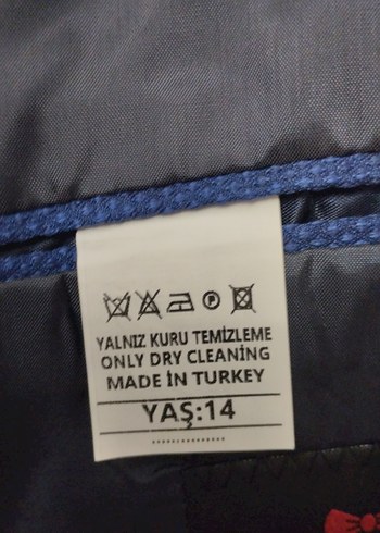 13-14 Yaş Beden Mavi Çocuk takım elbise, 14 Yaş