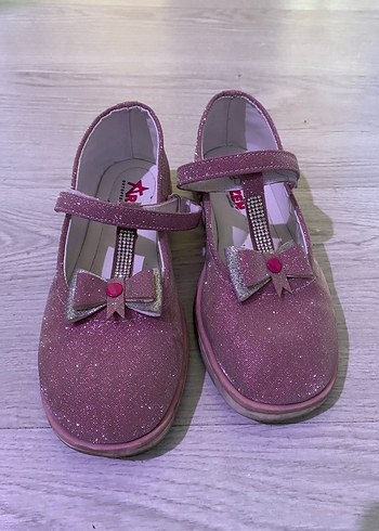 Kız Çocuk Simli Pembe Babet - Görsel 3