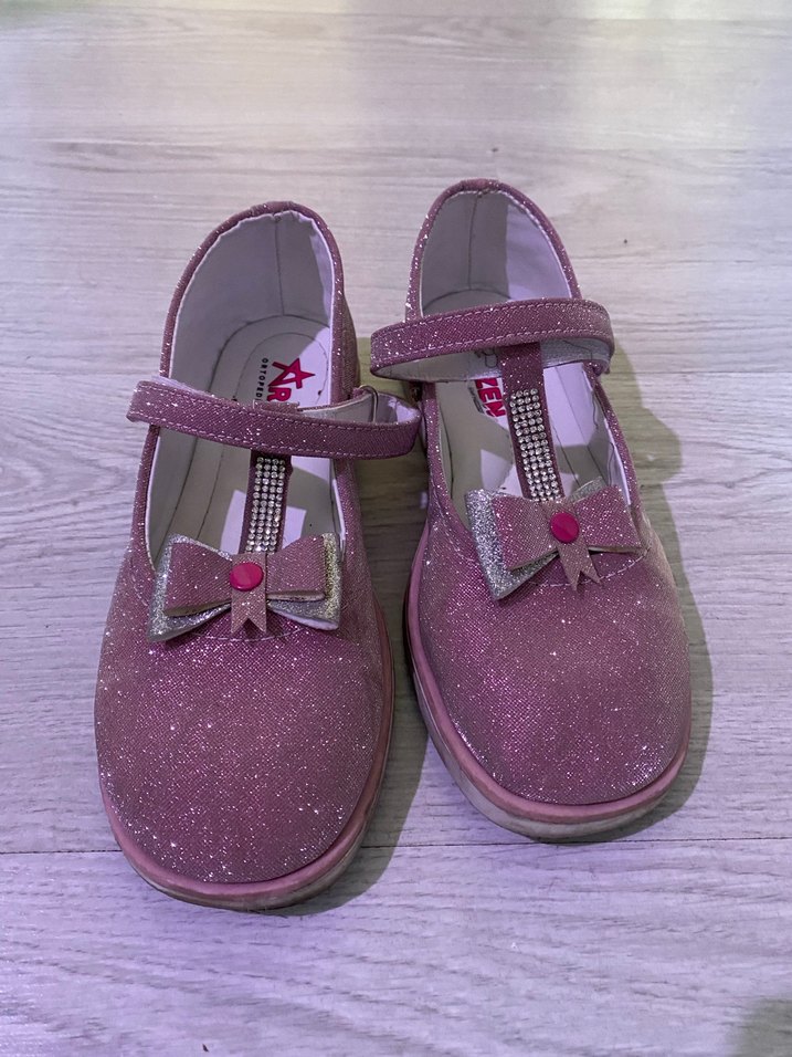 Kız Çocuk Simli Pembe Babet - Görsel 3