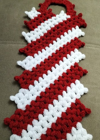 Kırmızı Beyaz Örgü Banyo Süngeri Lif - Görsel 4