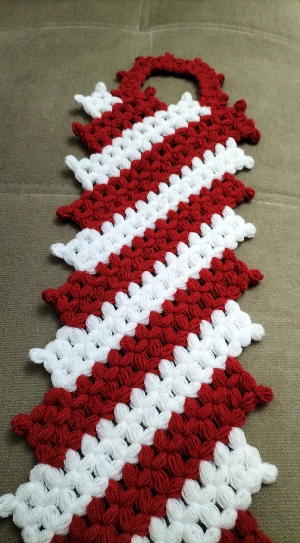 Kırmızı Beyaz Örgü Banyo Süngeri Lif - Görsel 4