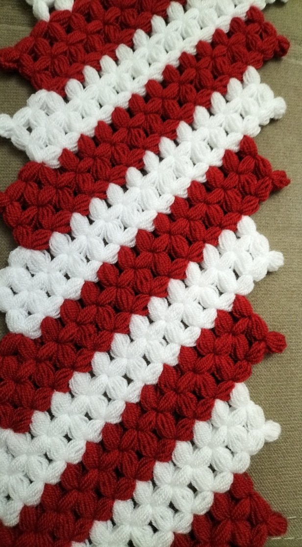 Kırmızı Beyaz Örgü Banyo Süngeri Lif - Görsel 3