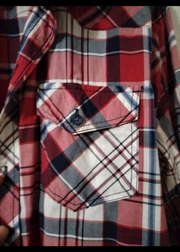 Bordo Ekose Desenli Uzun Kollu erkek Gömlek - Görsel 4