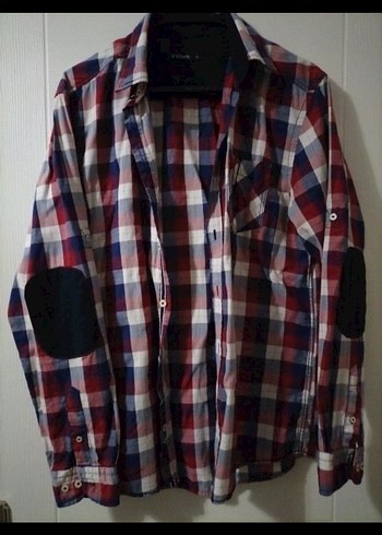 Bordo Kareli Düğmeli erkek Gömlek - Görsel 3