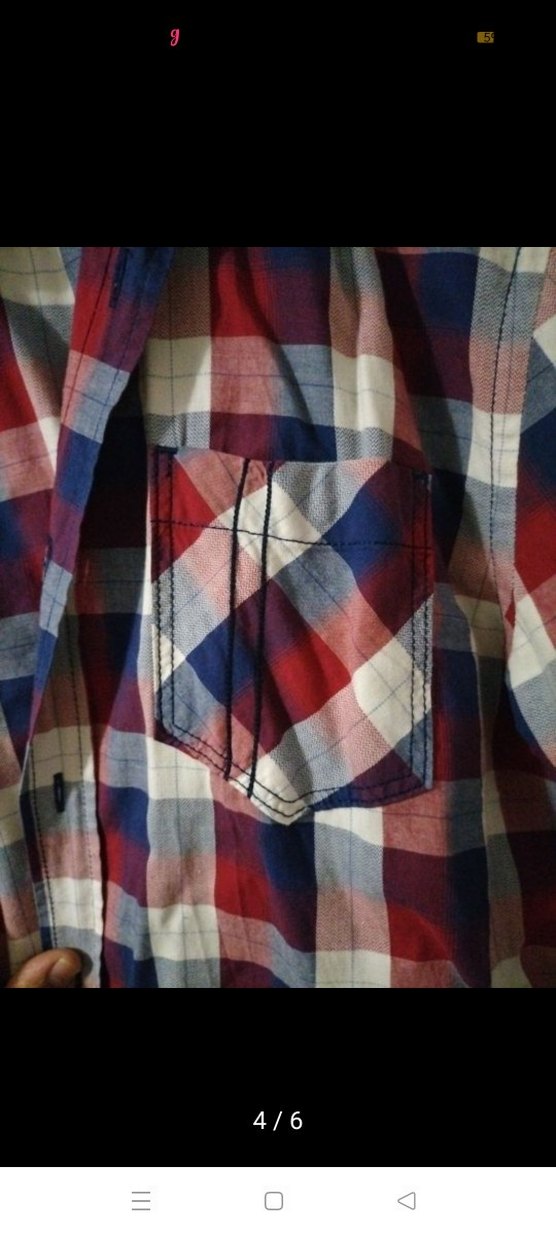 Bordo Kareli Düğmeli erkek Gömlek - Görsel 4