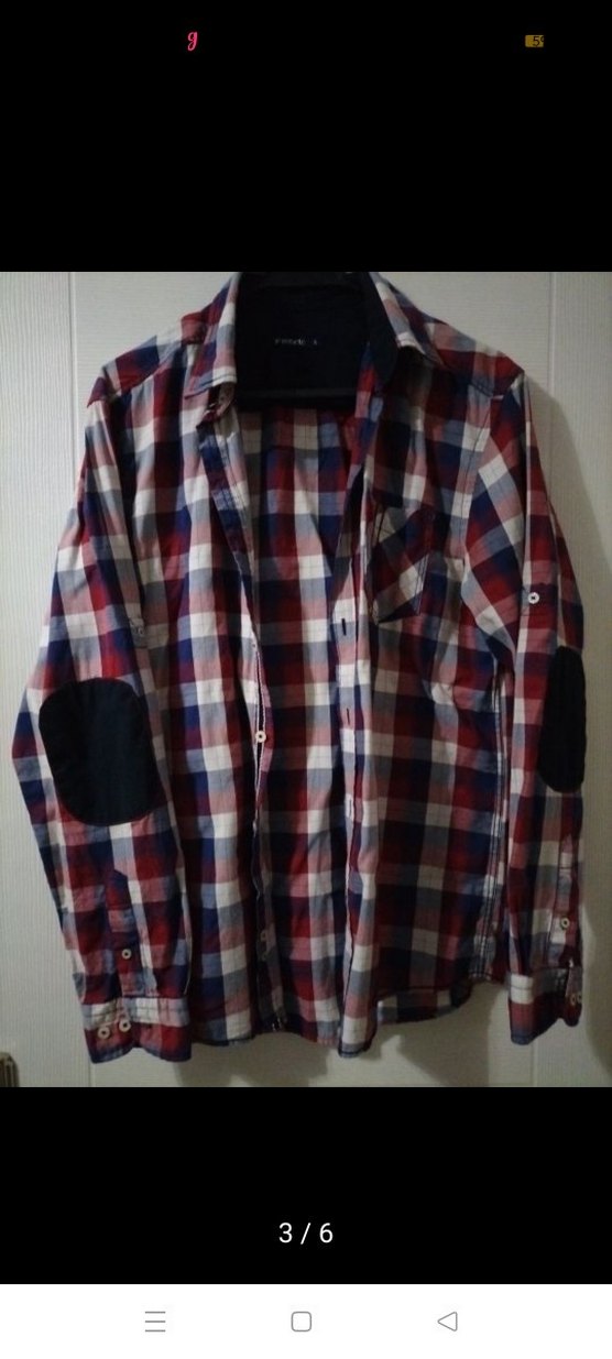 Bordo Kareli Düğmeli erkek Gömlek - Görsel 3