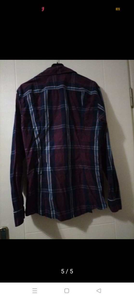 Bordo Erkek Düğmeli Uzun Kollu Gömlek - Görsel 5