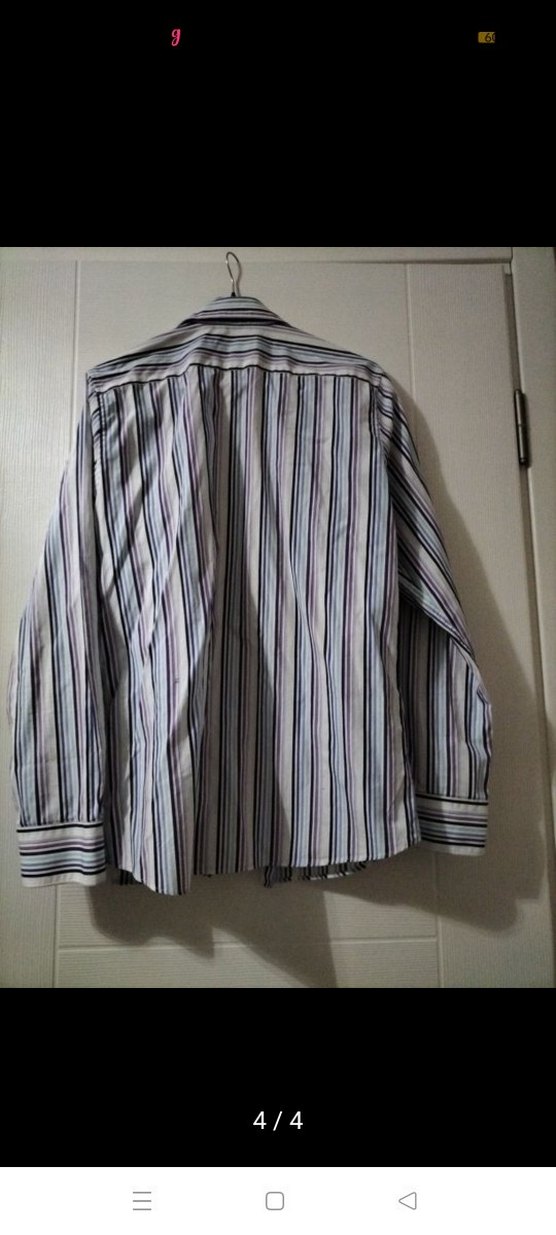 Çizgili Gri Uzun Kollu Erkek Gömlek - Görsel 4