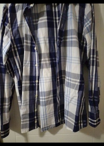 Fabrika marka Gri Ekose Pamuklu Uzun Kollu erkek Gömlek - Görsel 3