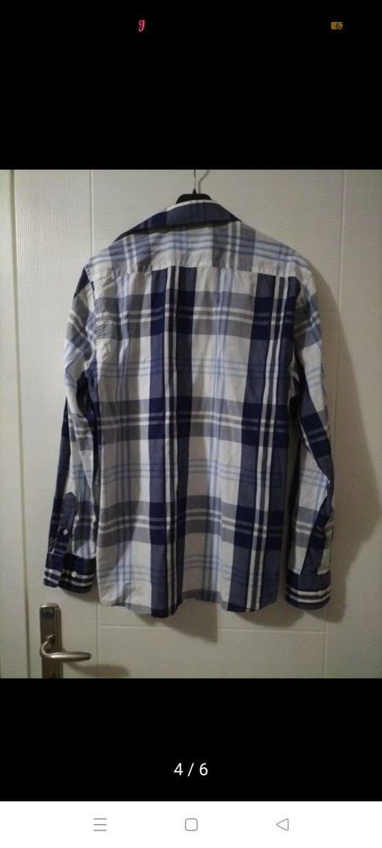 Fabrika marka Gri Ekose Pamuklu Uzun Kollu erkek Gömlek - Görsel 4