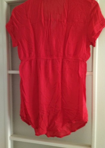 Kısa Kollu Kırmızı gömlek tunik - Görsel 5