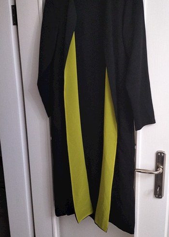 siyah yeşil tunik pardesü - Görsel 4