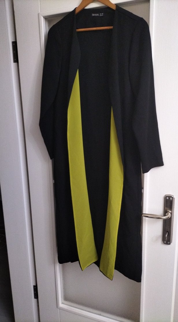 siyah yeşil tunik pardesü - Görsel 4