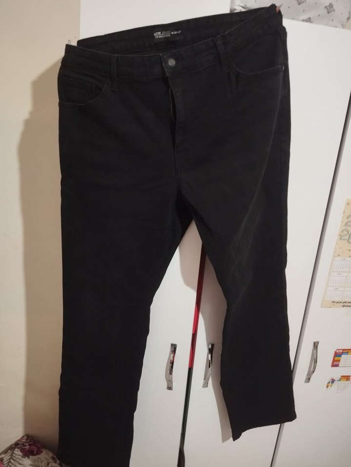 3 adet Siyah Rahat Kesim Erkek  Kot Pantolon - Görsel 3