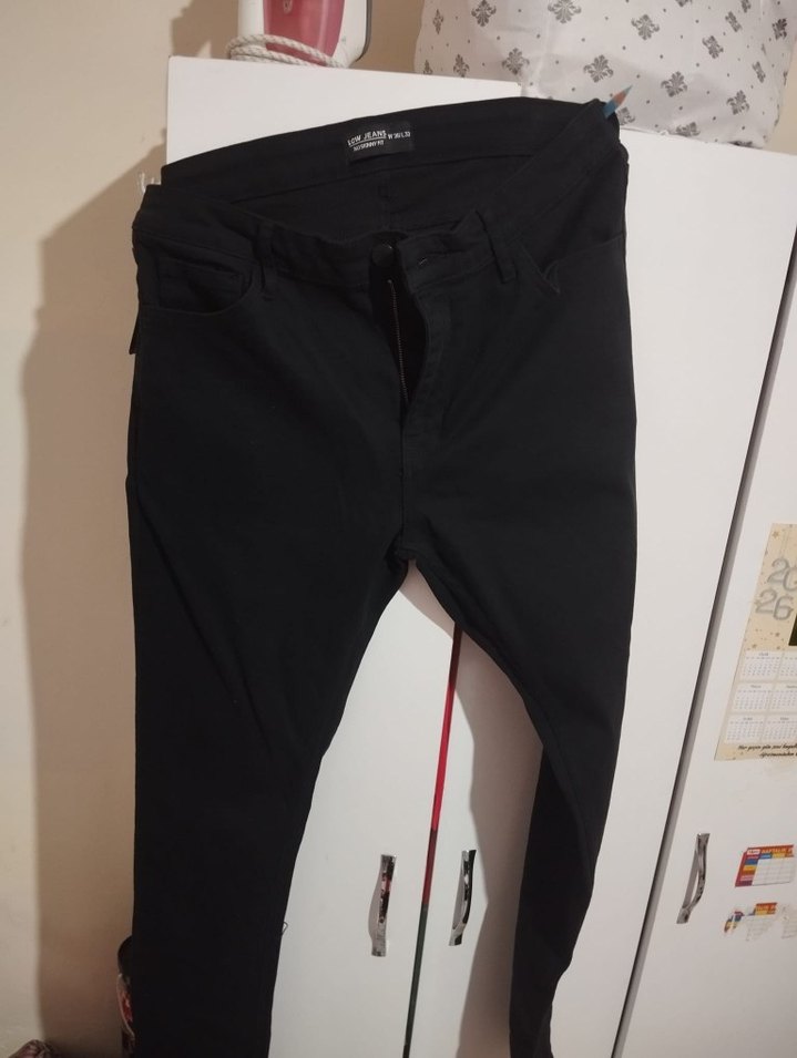 3 adet Siyah Rahat Kesim Erkek  Kot Pantolon - Görsel 2