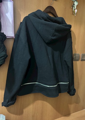 Fermuarlı Siyah Kadın Sweatshirt - Görsel 3