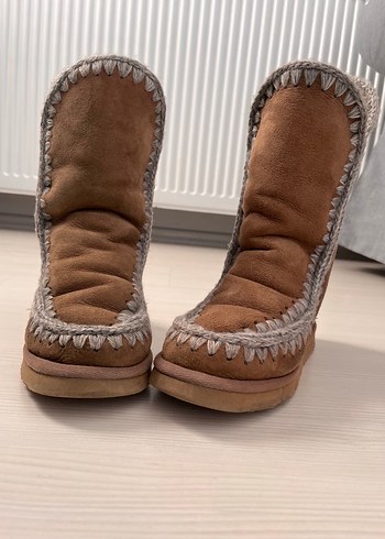 37 Beden Mou Eskimo Kahverengi Süet Kürklü Kadın Dolgu Topuk Bot