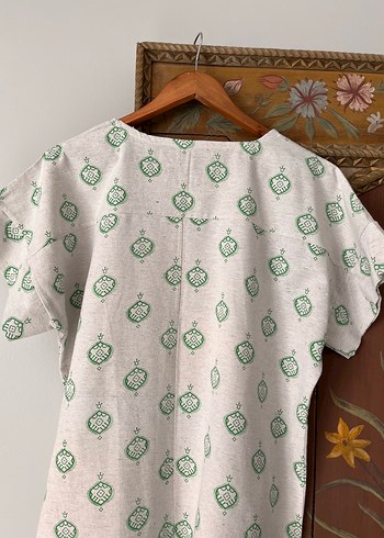 Yeşil Baskılı Bohem Plaj Elbisesi - Görsel 7