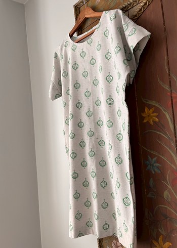 Yeşil Baskılı Bohem Plaj Elbisesi - Görsel 2