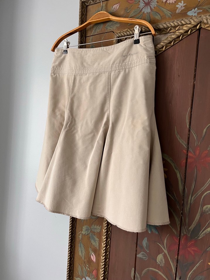 Bej Kemerli Midi Etek - Görsel 3