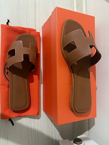 Hermes HERMES HAKİKİ DERİ ORAN TABA RENGİ