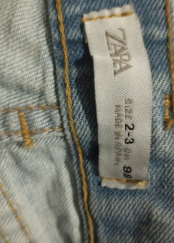 24-36 Ay Beden mavi Renk Nakışlı Bohem kız bebek Kot Şort
