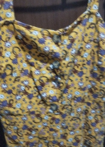 Koton Sarı Batik Desenli Midi Bohem Elbise